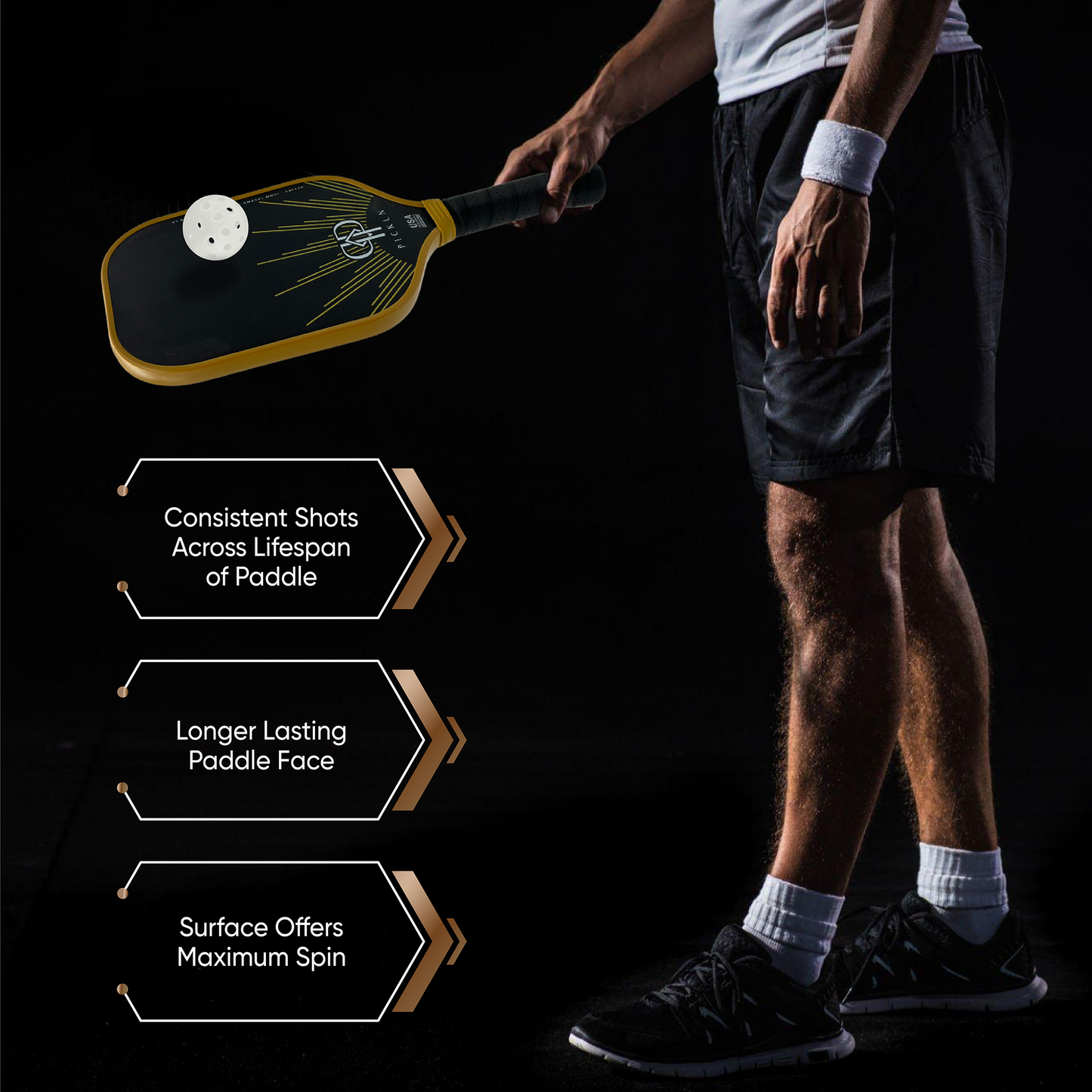 Helios: Elongated Gen2 Thermoformed 16MM Carbon Fiber Pickleball Paddle
