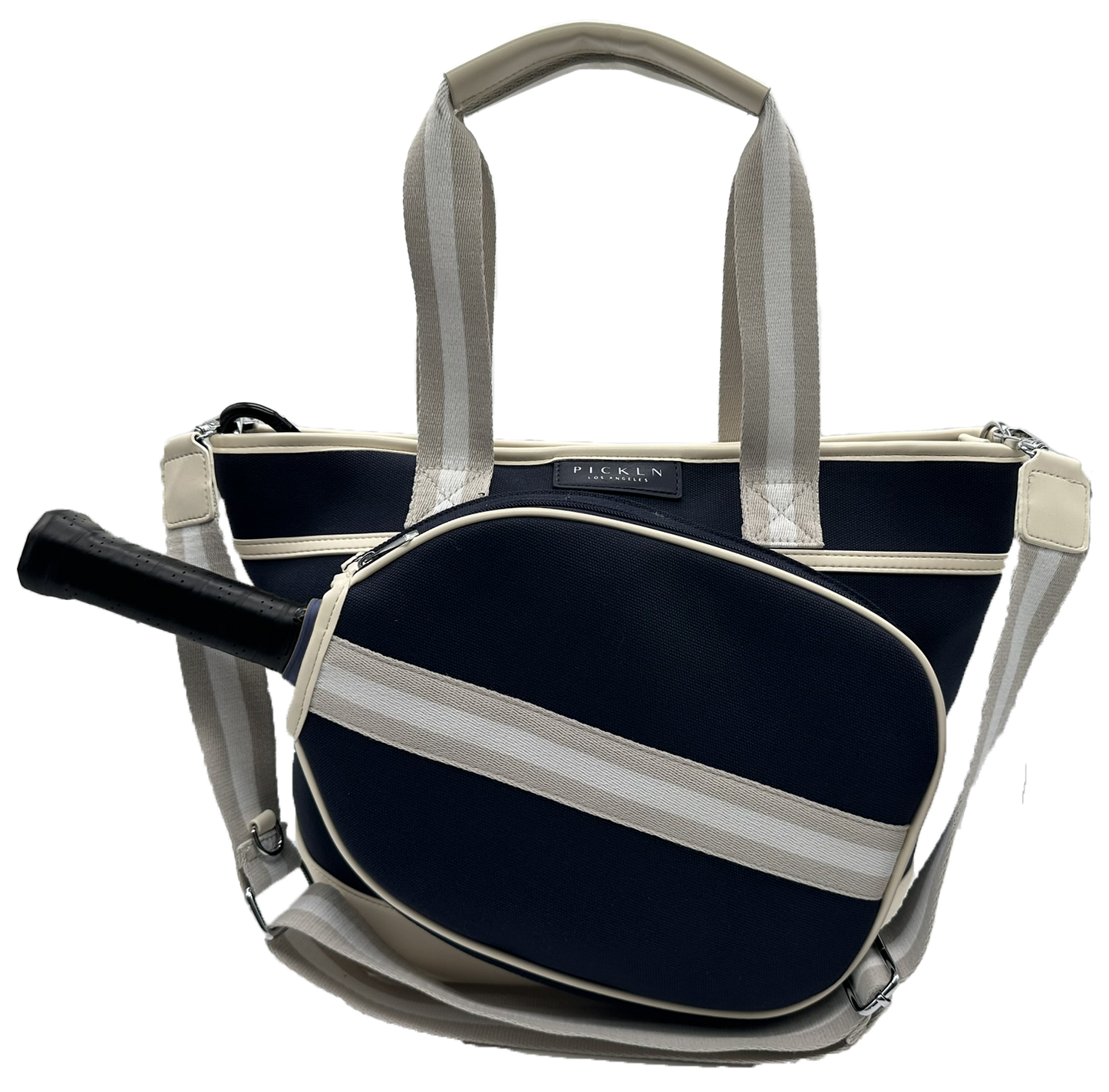 Signature Pickleball Tote Bag : Premium Vegan Leather and Canvas Luxury Women's Pickleball Tote Bag