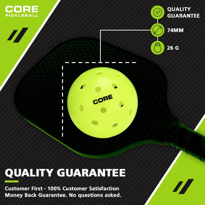 CORE Pickleball Outdoor (50 Pack) - Fast and Built to Last - Pairs perfectly with Zenith Ball Machine