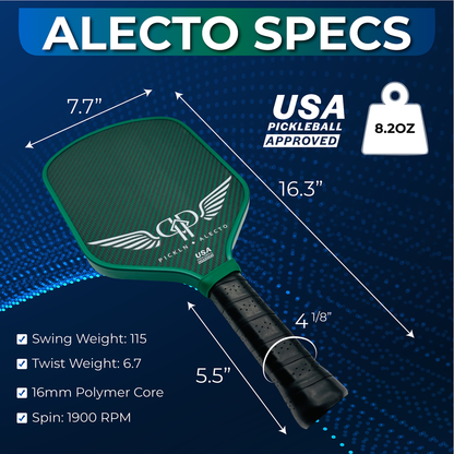 Alecto: The Plushest, Affordable Hybrid Kevlar Gen2 Thermoformed 16MM Pickleball Paddle