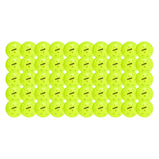 CORE Pickleball Outdoor (50 Pack) - Fast and Built to Last - Pairs perfectly with Zenith Ball Machine